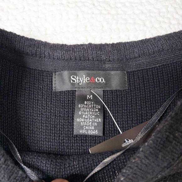 Style & Co. black/red patchwork long sleeve mini dress - Picture 3 of 5